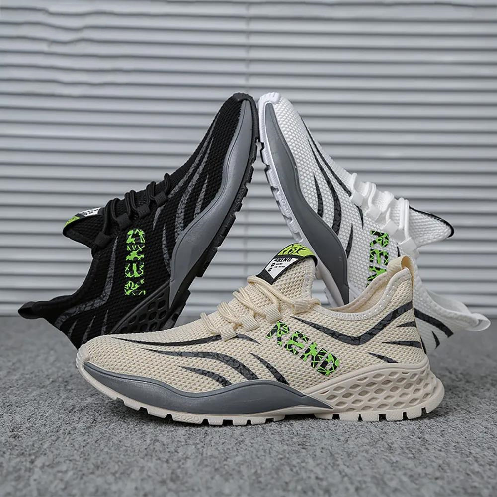 Korean New Version Men's New Casual Breathable Mesh Comfortable Sneakers Lace-up Walking Shoes 1eb2