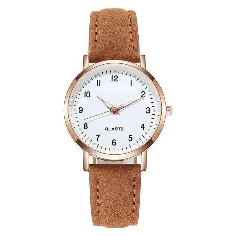 Ladies Diamond-studded Luminous Retro Female Watch Leather Belt Quartz Watch Women Simplicity Casual Decoration WristwatchesX240920