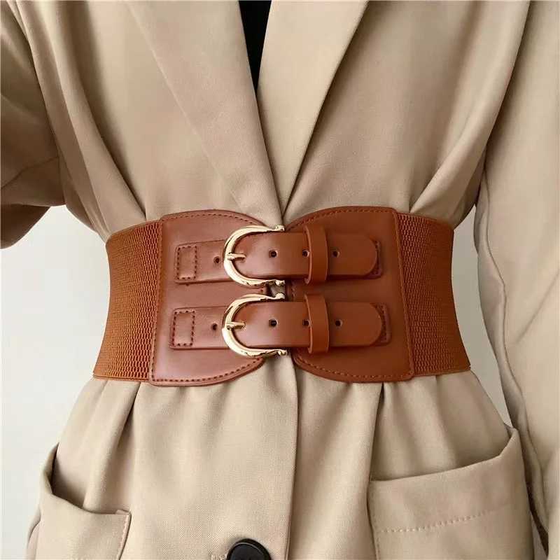 Sexy retro pin buckle waist seal elastic wide waistband for womens fashion accessories W240920