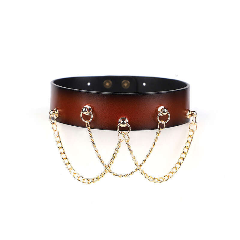 High end sex SM prop five nail chain sex collar traction female slave training restraint neck cover adult products