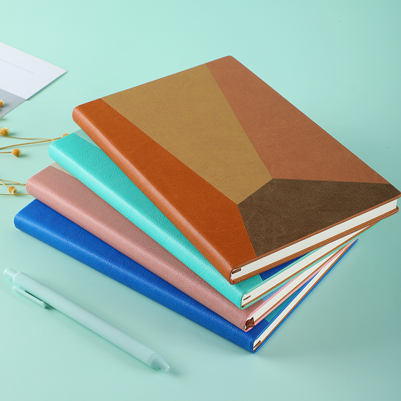 Geometric color matching A5 notebook, fashion creative PU cover notepad