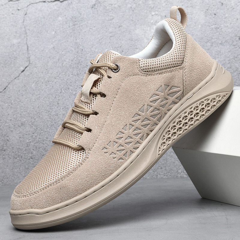 genuine Men's Leather Shoess lace up Trend Comfortable New Shoes outdoor British Fashion High Top Sneakers Moccasins Men ff26