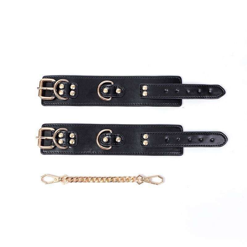 Customized SM props for foreign trade, bound handcuffs, black PU leather simulation, fun handcuffs, alternative adult products
