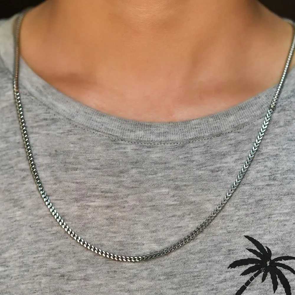 Gold/Silver Color Men Braided Necklace Chain Stainless Steel for Women Ladies Choker High Quality Jewelry Accessory GiftX240919