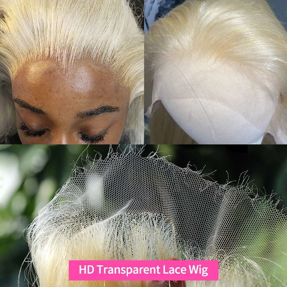613 Honey Blonde 13x6 HD Transparent Body Wave Frontal Human Hair Wig 30 32 Inch 13x4 Lace Front Wigs For Women