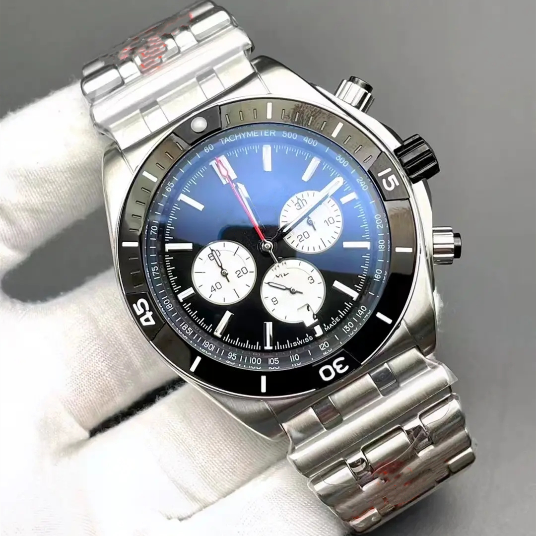 High Quality Watch for Men Japanese VK Quartz movement Chronogragh Working Stainless Steel Sapphire solid Clasp P Mens Watches Male Wristwatches u1