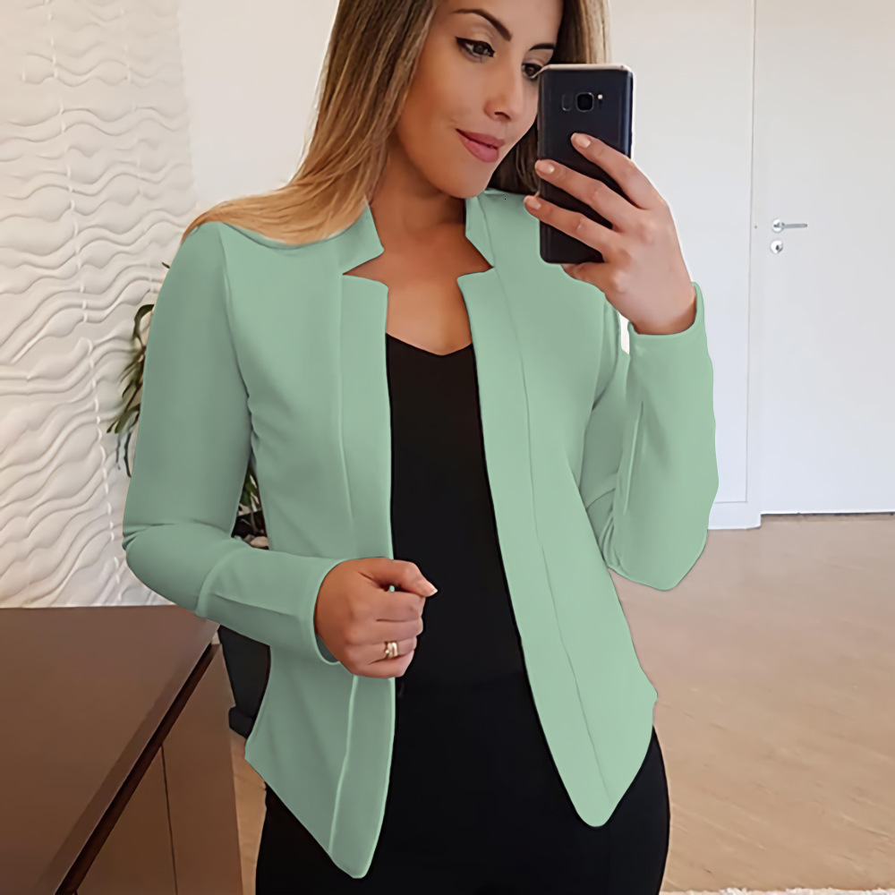 Elegant Women Long Sleeve Jacket Solid Color Slim Fashion Winter Autumn New Office Lady Coats Casual Communte Chic Female Coat