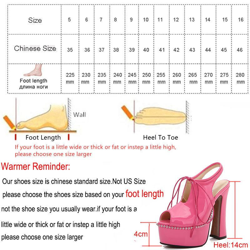 Sandal model design large size fashion lace thick sole super high heel 14cm sandal fish mouth shoes women thick heel