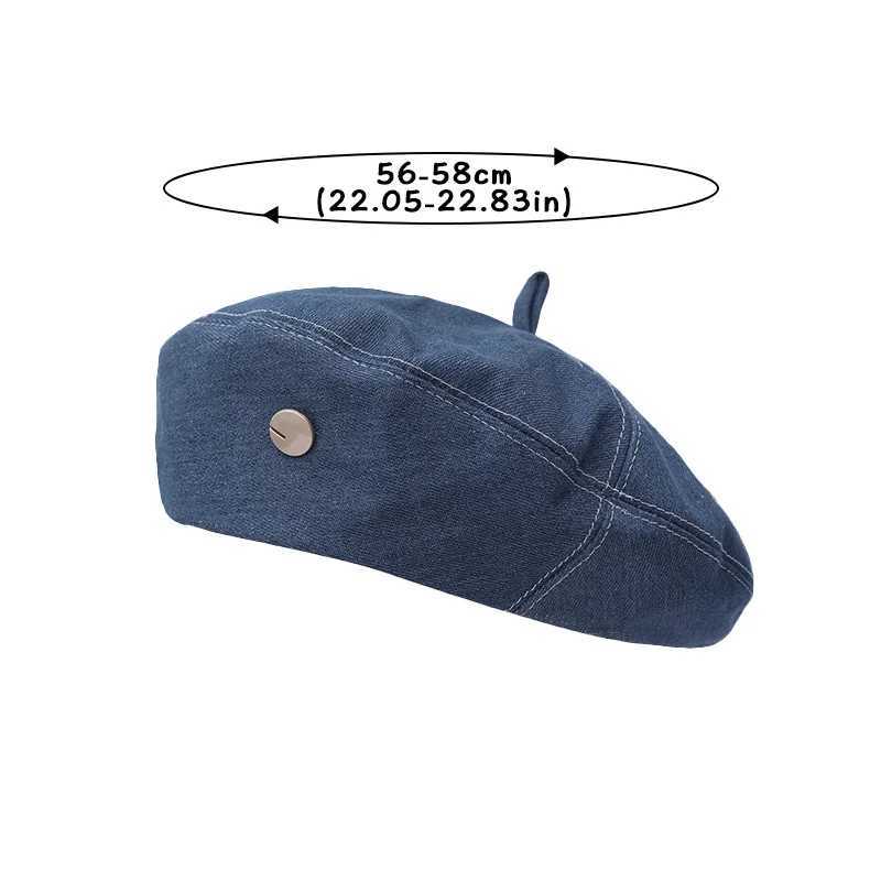 Retro Denim Berets Hat For Women Girls JK Korean Solid Color Newsboy Beret Cap Outdoor Sunshade Octagonal Painter Artist HatsX240919