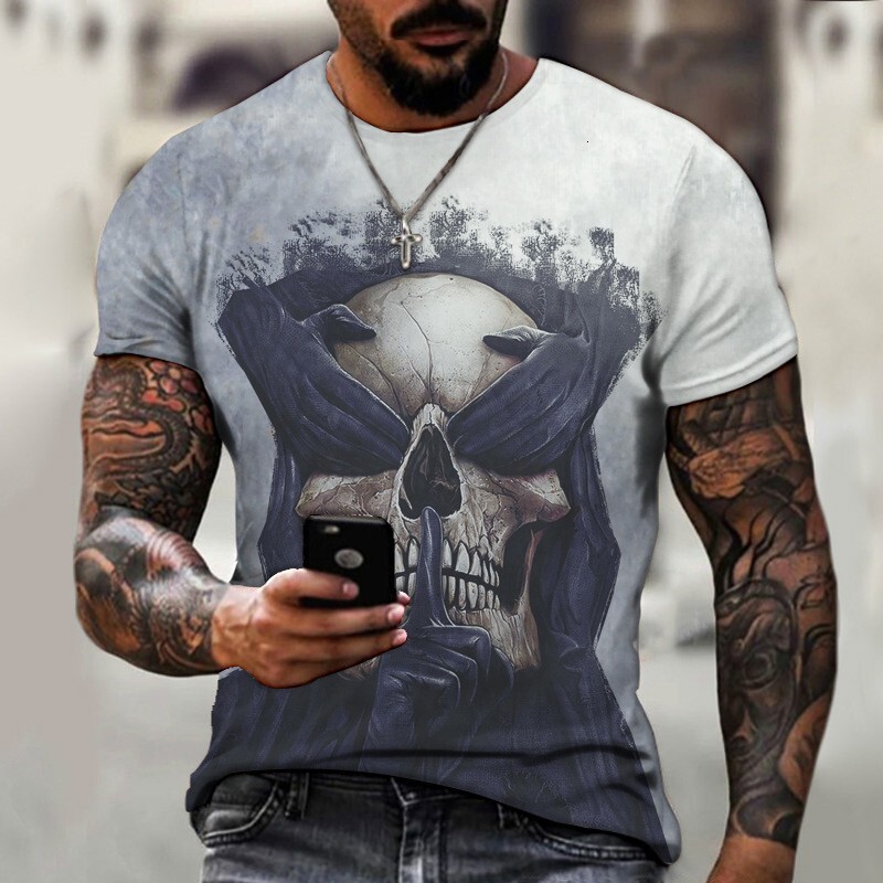 Summer 2023 New Night Trend 3D Digital Printing Short sleeved T-shirt for Men