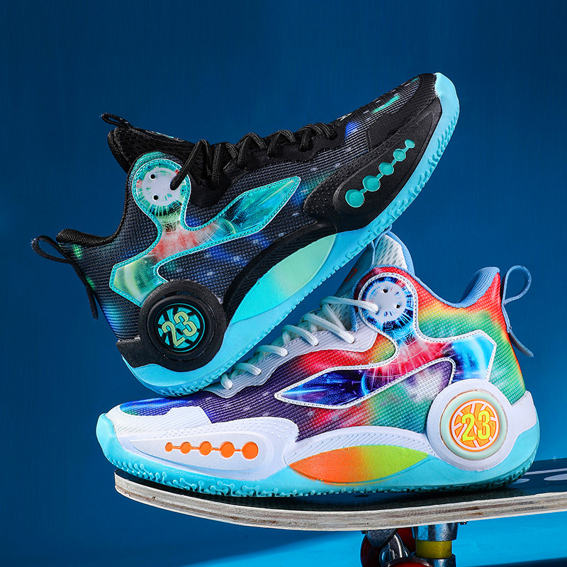 Broken blue into men's casual fashion basketball shoes breathable wear-resistant shock-absorbing training shoes