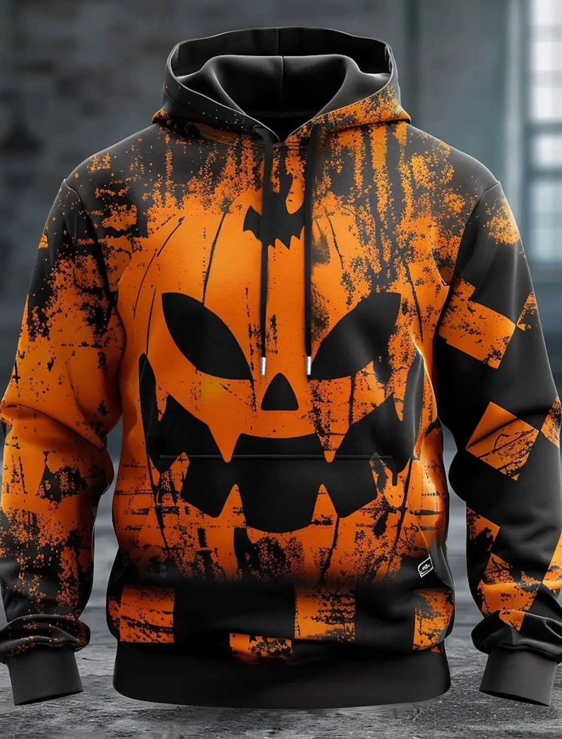 Halloween Mens Graphic Hoodie Pumpkin Prints Classic Casual 3D Pullover Holiday Fashion Hoodies Thin Style Long Sleeve Hooded Y240920