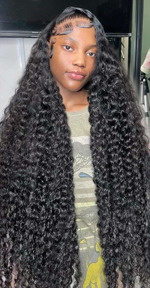 Rosabeauty 250% Deep Wave 13x6 HD Frontal Wig Brazilian Curly 13x4 Lace Front Human Hair Wigs For Women Pre Plucked 34 Inch