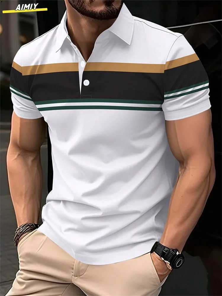 2024 summer new mens short sleeve pure cotton casual T-shirt V-neck shirt mens breathable Polo shirt S-3XLX240920