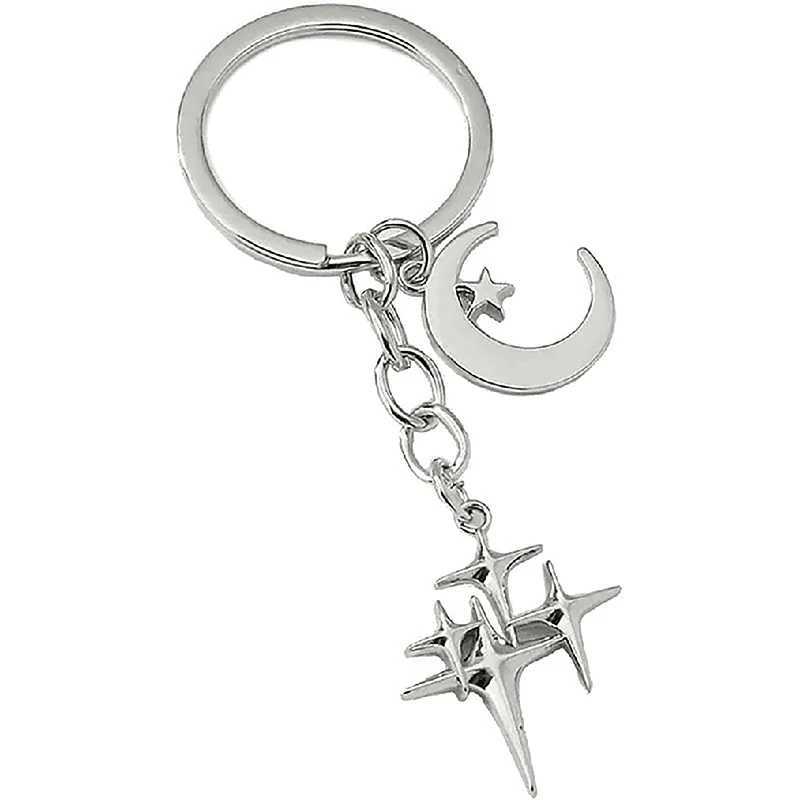 1PCS Y2K Keychains Star Moon Metal Key Rings For Women Men Friendship Gifts Handbag Decoration Handmade JewelryX240919