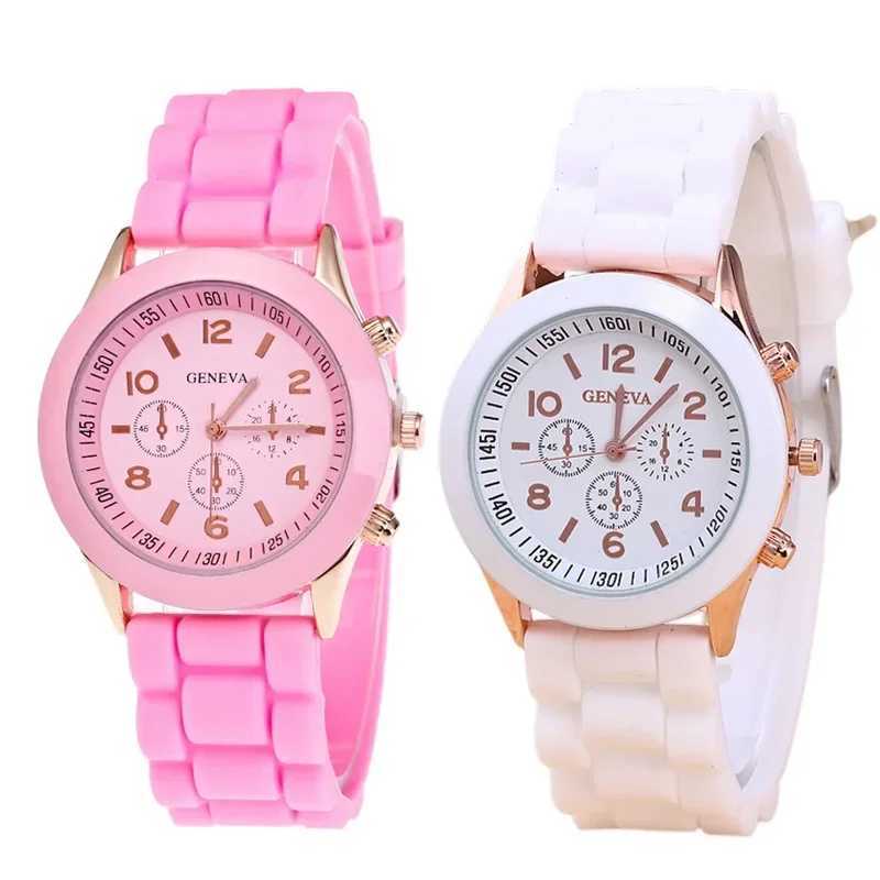 Famous Brand Geneva Ladies Fashion Watch Male and Female Student Silicone Quartz Wristwatch Clock Wholesale Relogio FemininoX240920
