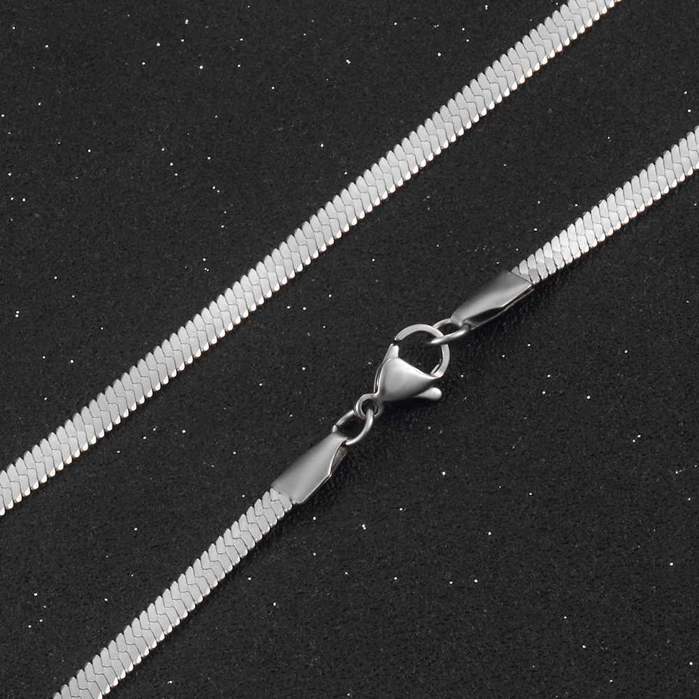 High Quality Stainless Steel Flat Snake Choker Clavicle Necklace Chain Popular Various Length Fashion JewelryX240919