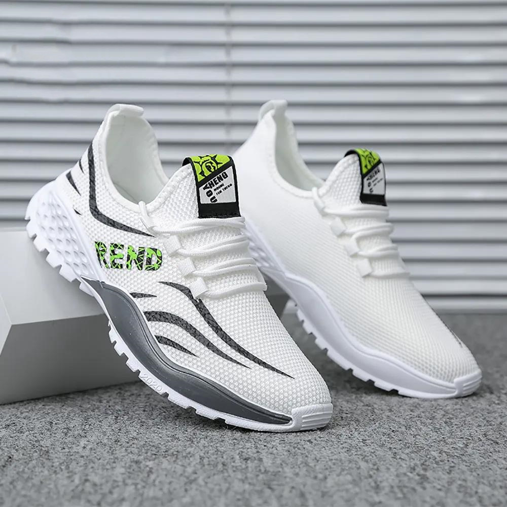 Korean New Version Men's New Casual Breathable Mesh Comfortable Sneakers Lace-up Walking Shoes 1eb2