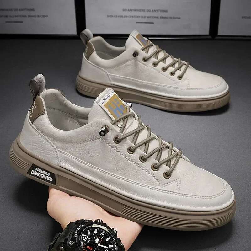 Casual Sneakers Leather Comfy for Walking Hiking Jogging Sport Trainers Men Shoes