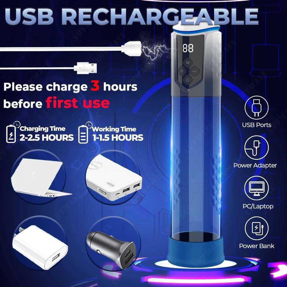 LOVE Electric vacuum negative pressure penis trainer men's hydrotherapy workout equipment has vibration and tension effects