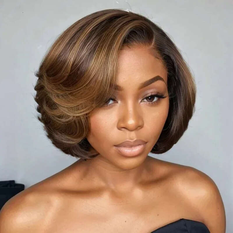 Short Bob Hair 13X4 Transparent Lace Front For Women Straight E Cut Wigs 8 Inch Human Hair Wig