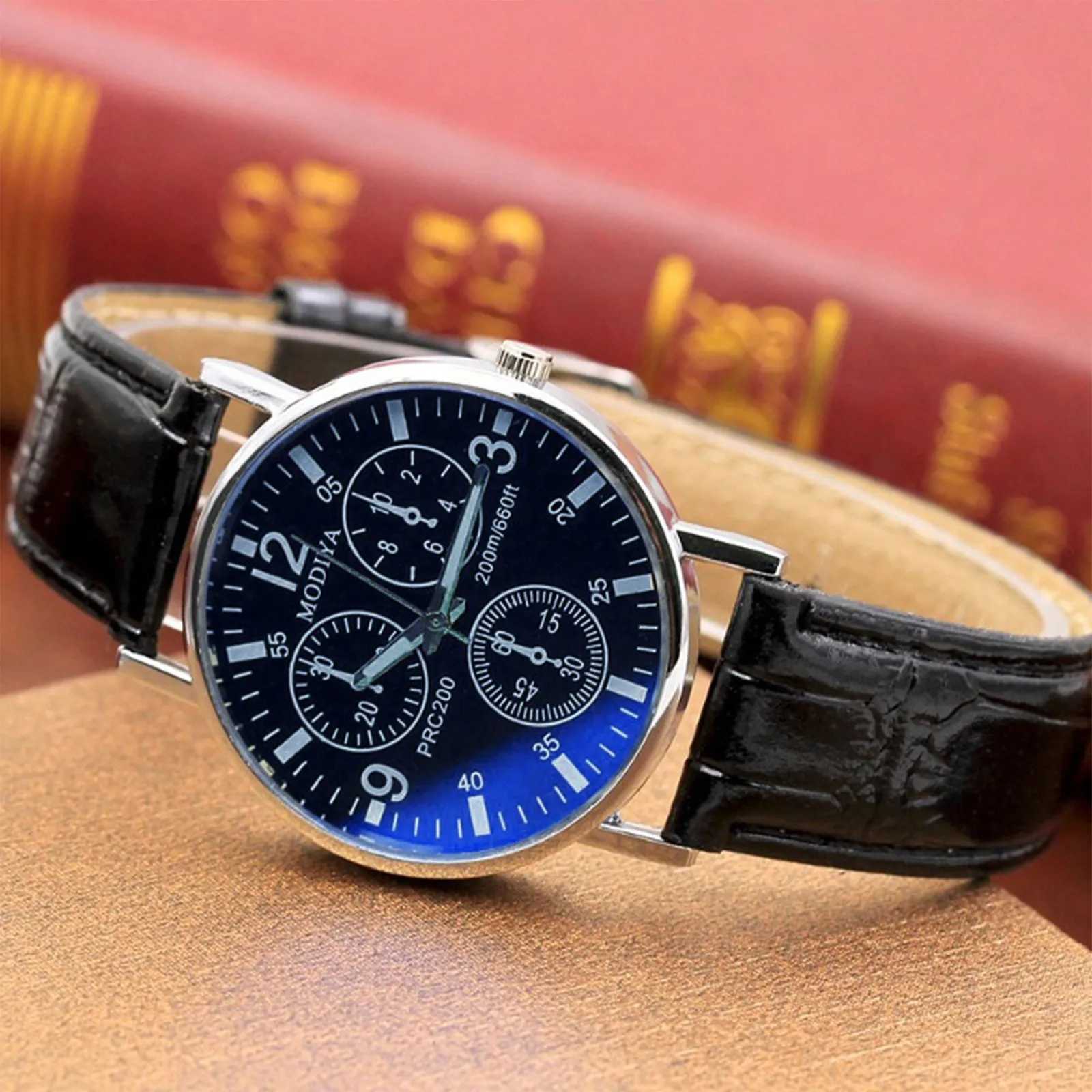 Luxury Belt Sport Quartz Hour Wrist Analog Watch Six Pin Watches Quartz Blue Glass Belt Watch For Men X240920
