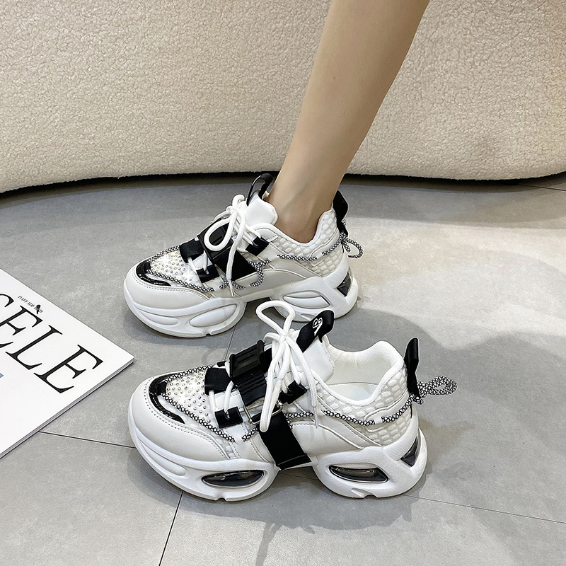 New 2023 Women Platform Spring Breathable Mesh Chunky Casual Dad Women's Sports Vulcanized Shoes Female Sneakers e98a 's