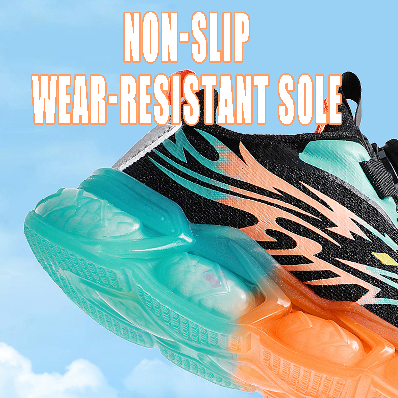 Children Sneakers for Boys Mesh Breathable Cushion Running Sports Shoes Kids student Casual outdoors basketball Shoes Anti-slip
