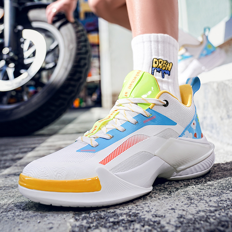 Youth sports shoes male anti-slip wear-resistant big children high school students net surface breathable basketball shoes