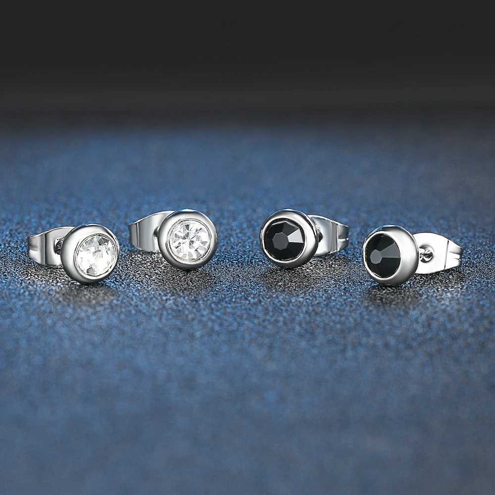 Perforated earrings womens simple round zircon rose gold Christmas accessories jewelry wholesale E496 W240919