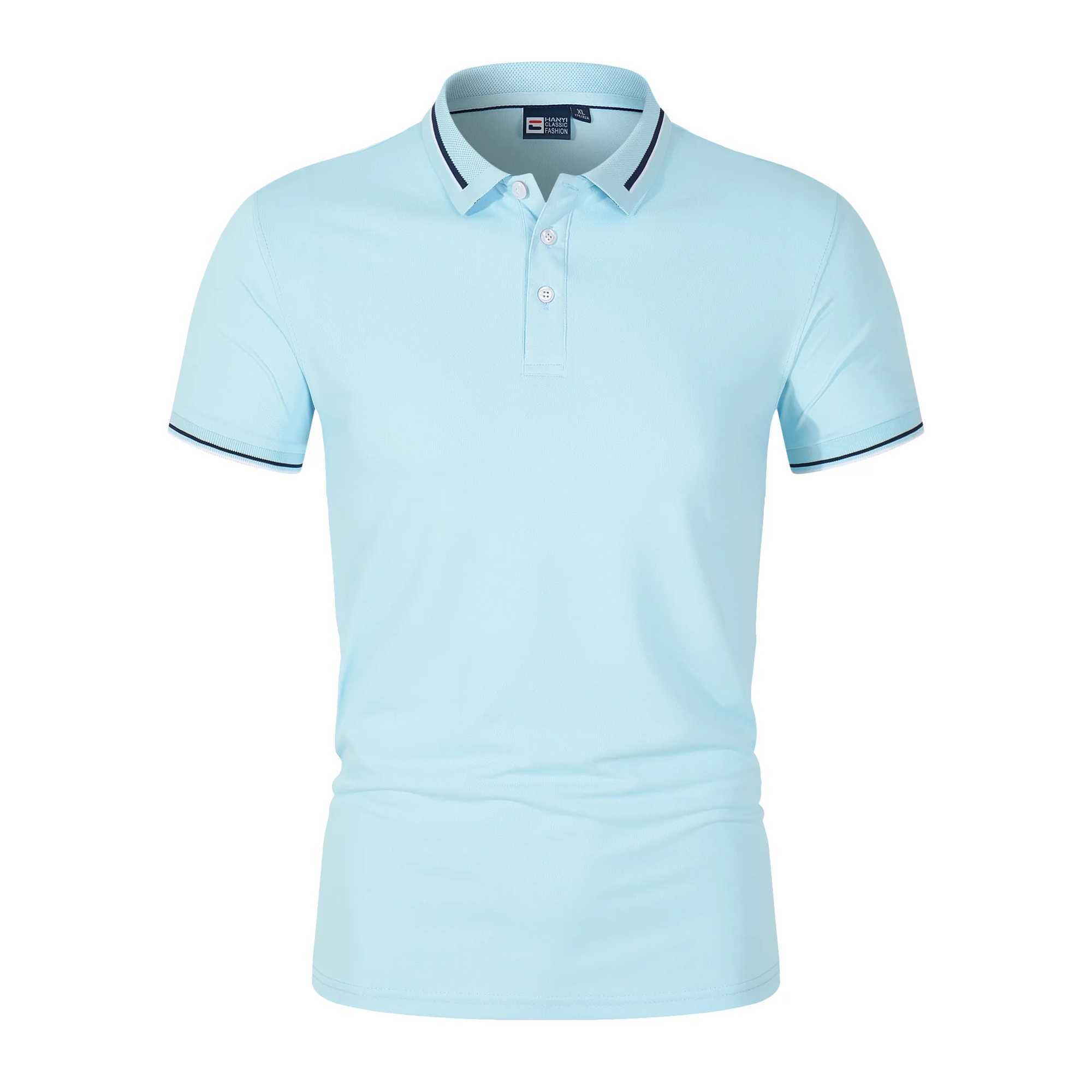 New Polo Shirt Men Solid Casual Cotton Polo Men Slim Fit Short Sleeve Mens PoloX240920