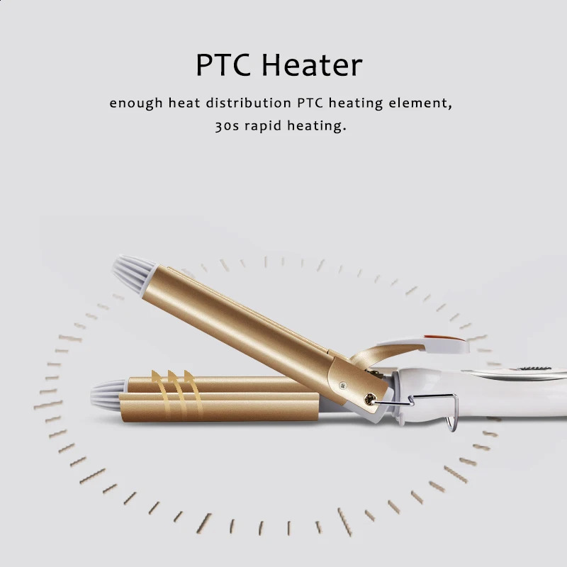 Professional Hair Tools Curling Iron Ceramic Triple Barrel Hair Styler Hair Waver Styling Tools Hair Curlers Electric Curling 250206