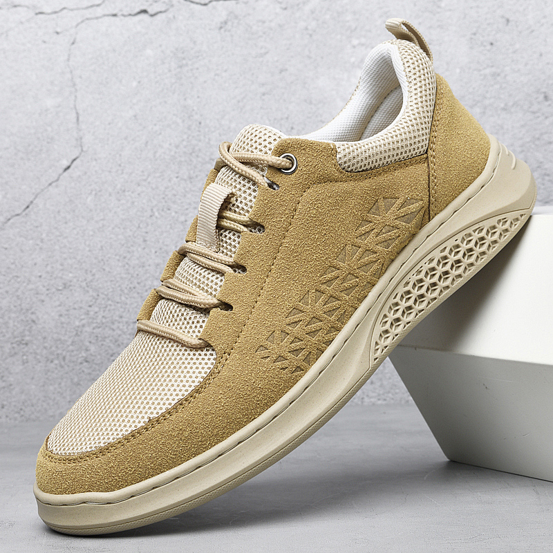 genuine Men's Leather Shoess lace up Trend Comfortable New Shoes outdoor British Fashion High Top Sneakers Moccasins Men ff26