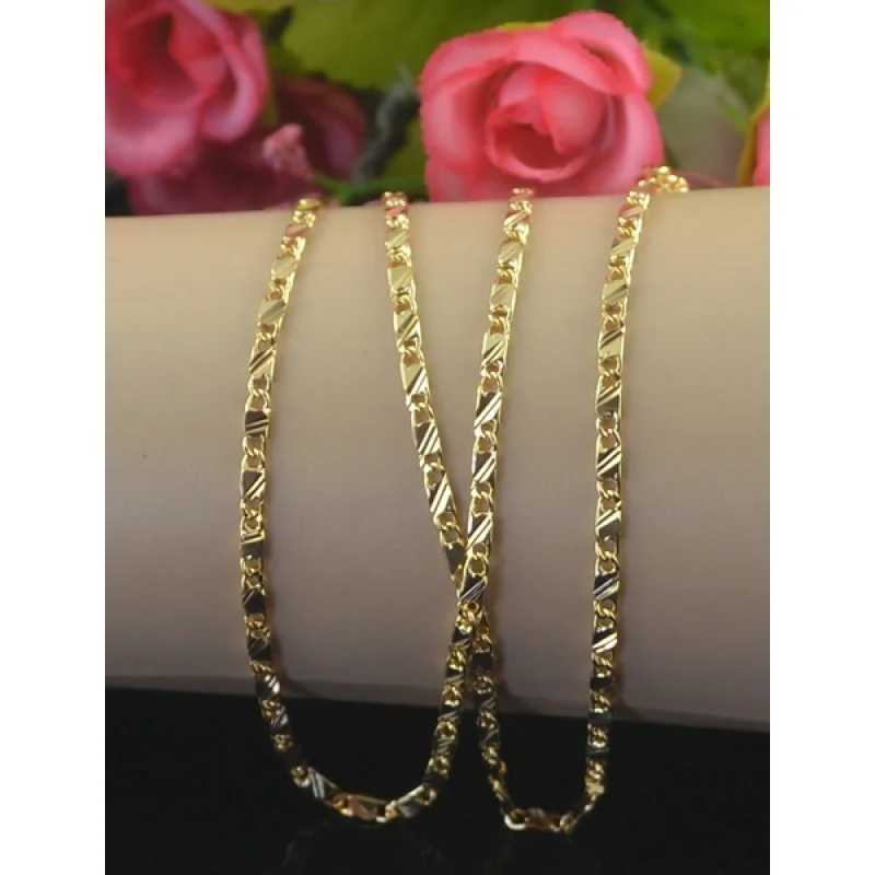 Exquisite 18K Genuine Gold Filled Golden Necklace Chain Blade Chain Necklace 16inch 3MM 16 to 30X240919