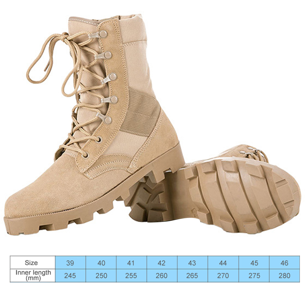 Men Military Tactical Breathable Outdoor Hiking Desert Combat High-top Winter Lace Up Trekking Boots ddmythur