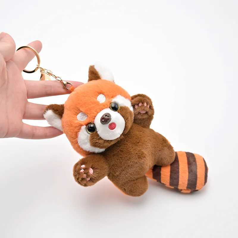 Cute cartoon red panda plush toy pendant little raccoon doll keychain doll playground dollX240919