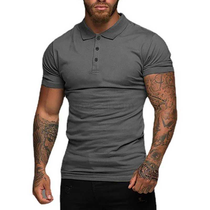 New Summer Fashion Mens Polo Shirt Stretch Cotton Gym Clothing Sports Polos Male Spring Casual Short Sleeve Breathable T ShirtXJ240920