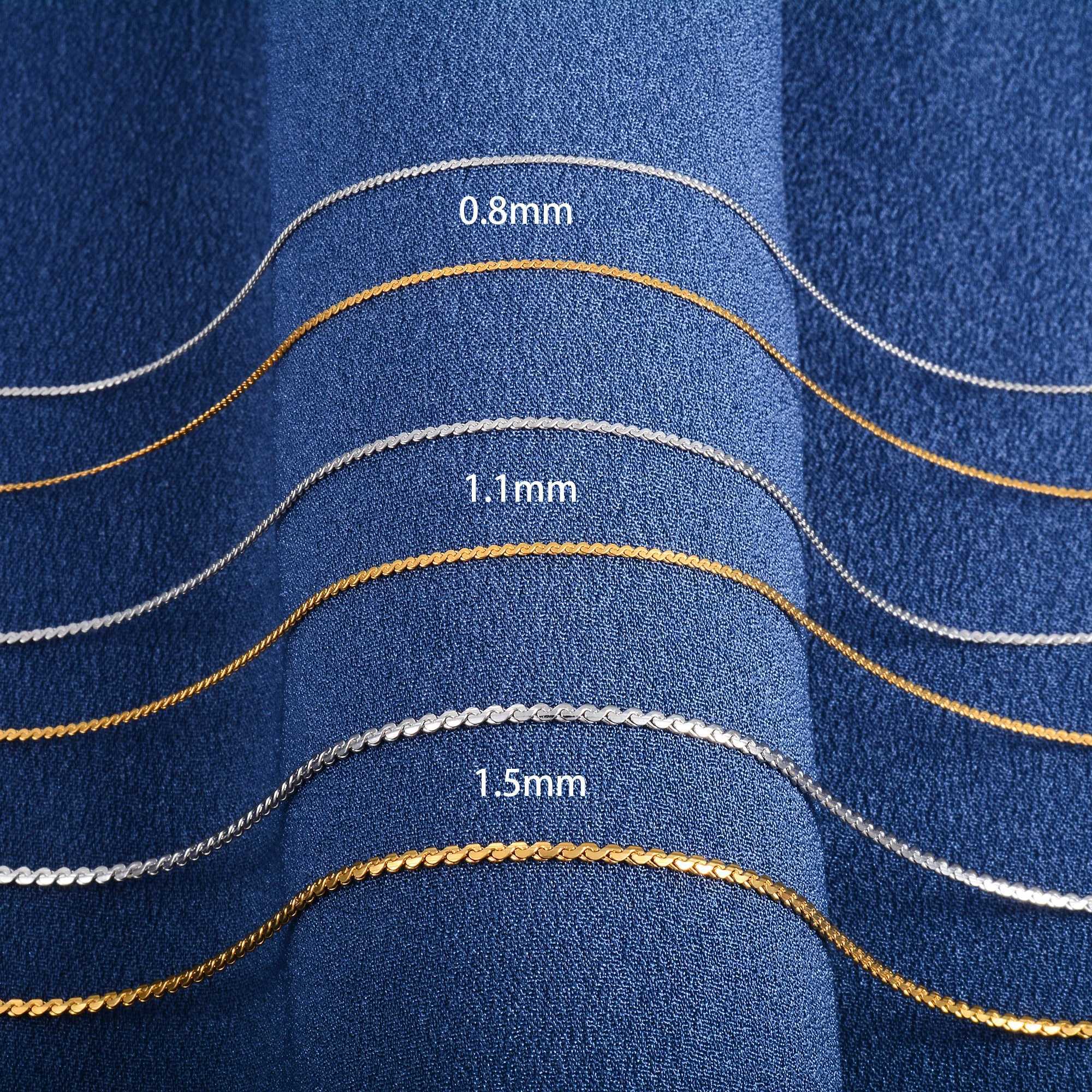 0.8/1.1/1.5mm Thin Necklace for Women Ladies Dainty Cable S Chain on Neck Collar Choker Stainless Steel Jewelry Accessories GiftX240919