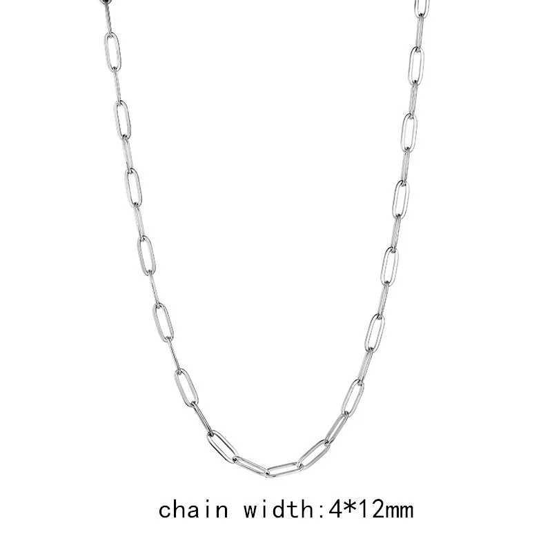 2021 Hot Fashion Paperclip Link Chain Women Necklace Stainless Steel Gold Color Chain Necklace For Women Men Jewelry GiftX240919