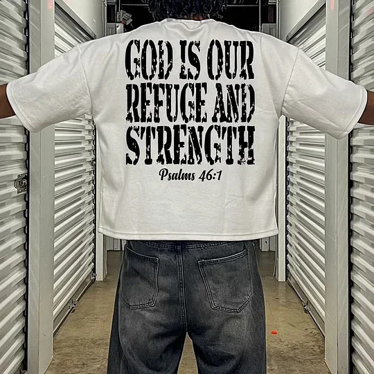 Y2K American trend casual god is our refined and power printed short sleeved mens womens Gothic shirts 240914
