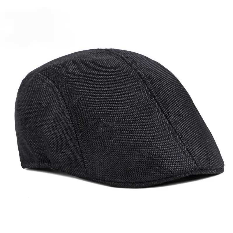 Men Berets Cap British Style 2024 New Autumn Summer Linen Hats Fashion Flat Caps Classic Vintage Cabbie Cap Chapeau HommeX240919