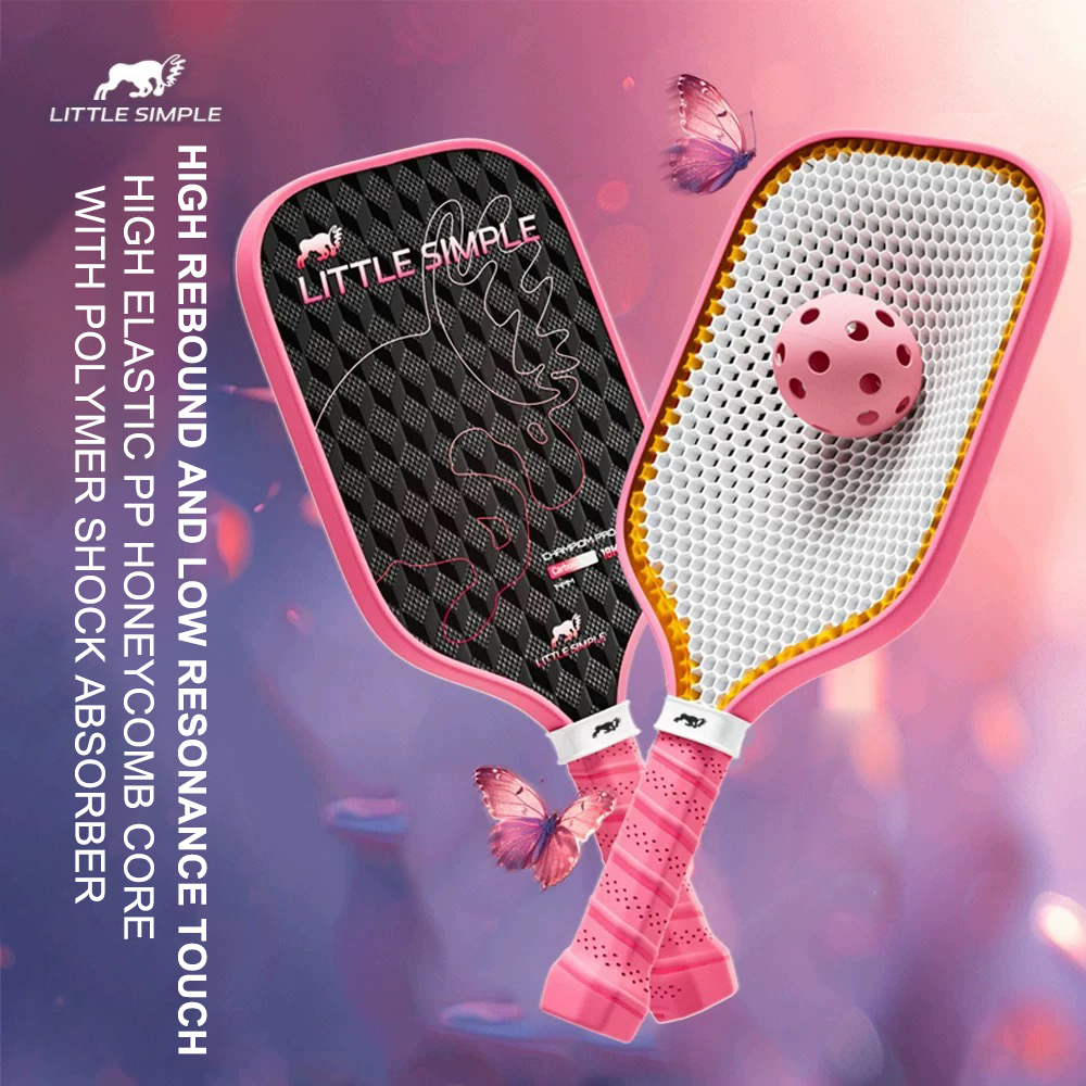 Little Simple 18K Woven Carbon Fiber Pickleball Paddle for Women, 14mm Polypropylene Honeycomb Core Increase Power and Control