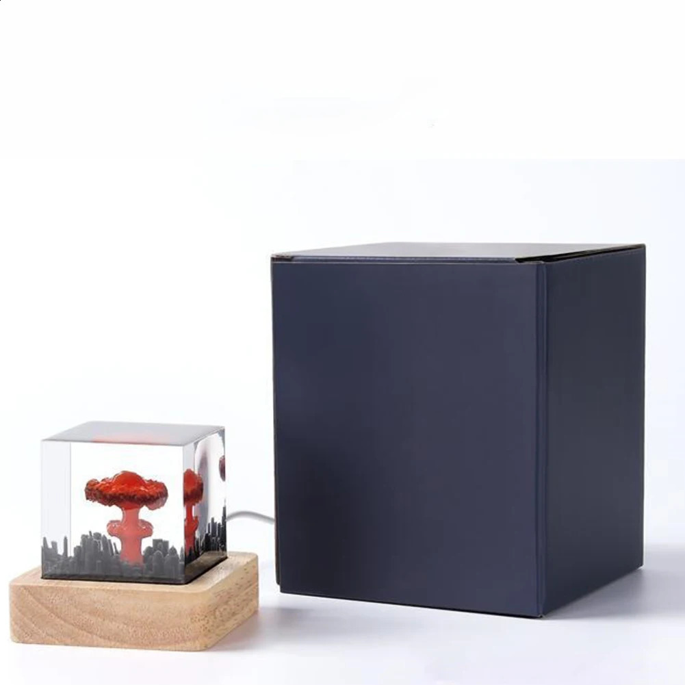 Nuclear explosion bomb mushroom cloud lamp 3D resin night light used for courtyard living room decoration Christmas gift LED 240919