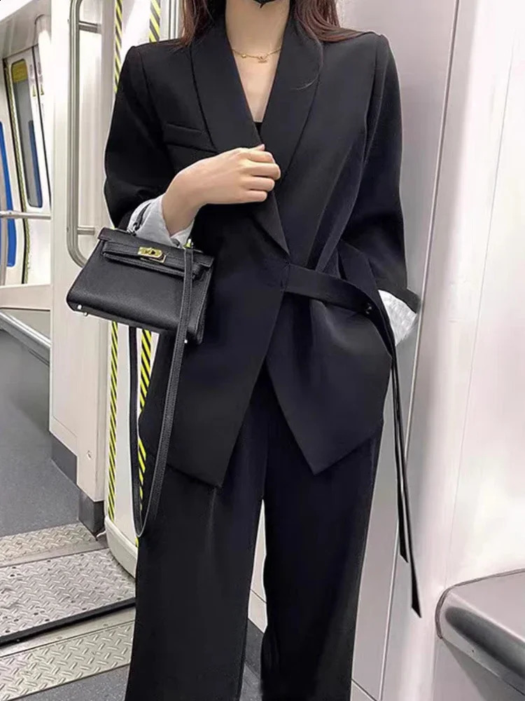 Korean Suit Set Women Version Temperament Professional Loose Relaxed British Style Two Piece Woman Clother 240919