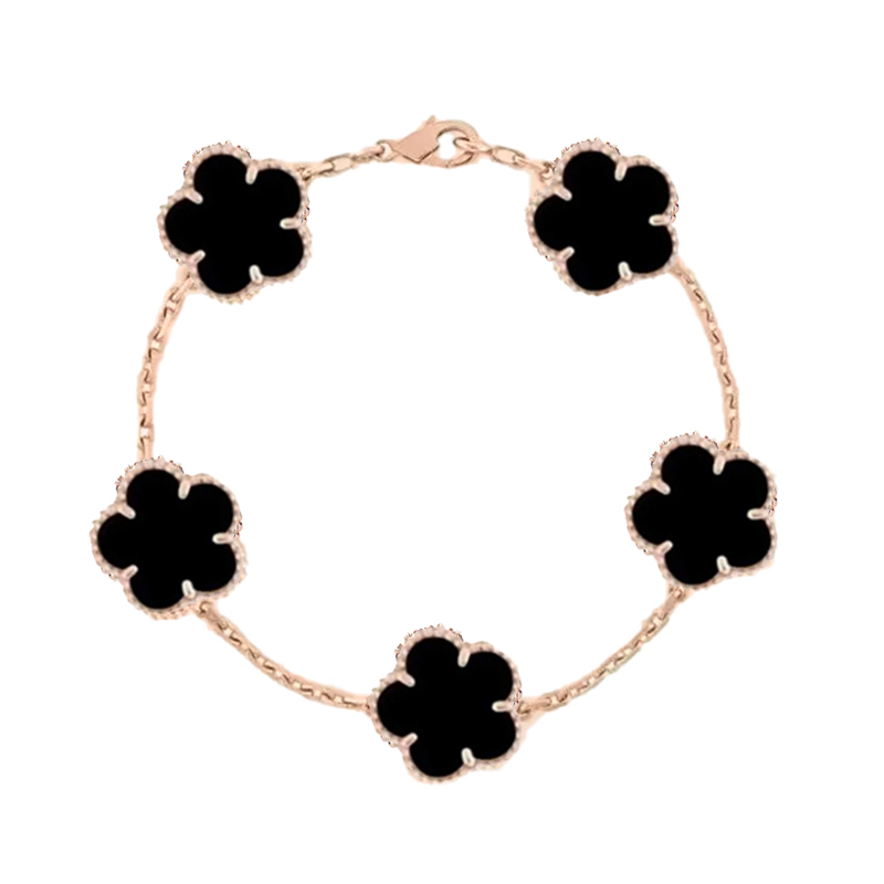925 Silver Clover Five Flower 15mm Medium Chain High Quality Bracelet Luxury Jewelry Z260313