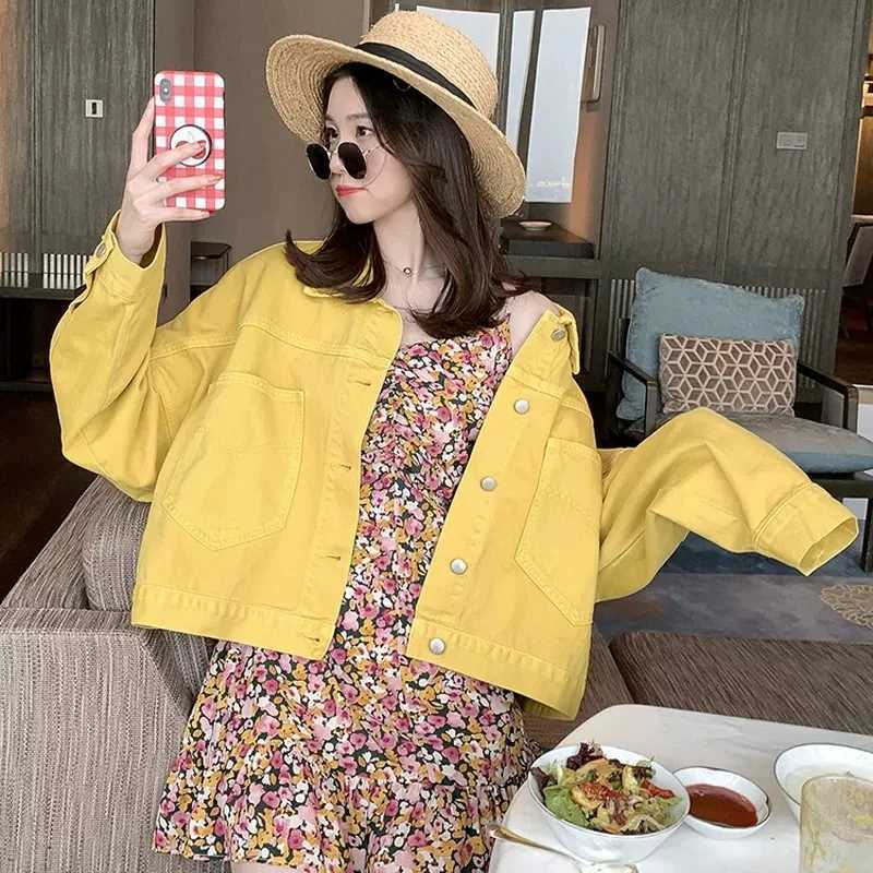 Purple Denim Coat Female Short Korean Version 2024 Spring Autumn Clothes Everything Loose Small Jacket Fat Sister Student TopX240920