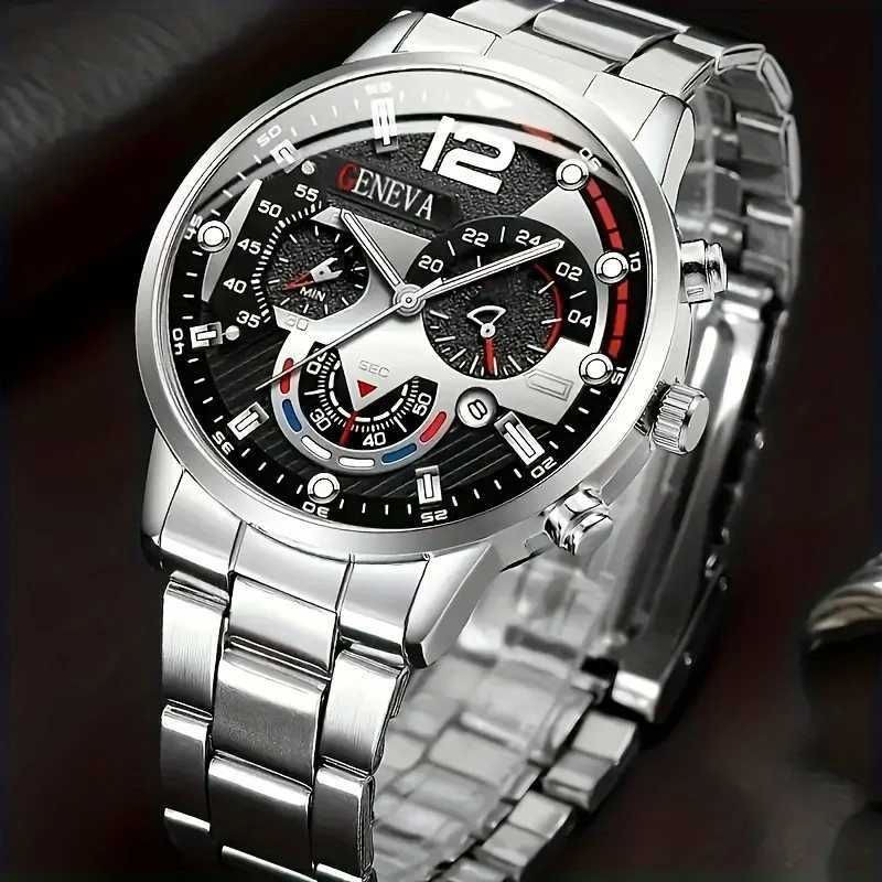 2 pieces round fashionable quartz watches + simple and exquisite bracelets for women menX240920