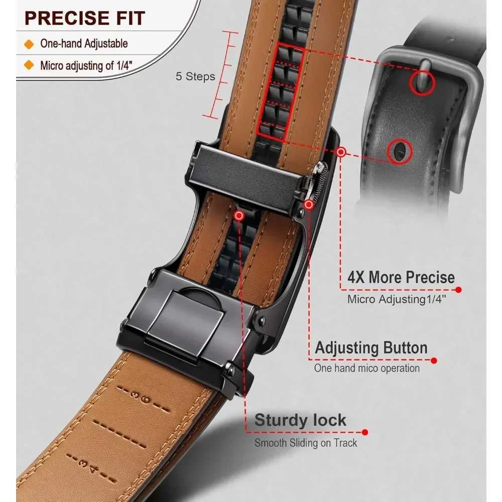 Bulliant mens belt sliding ratchet belt for gifts mens dress pants shirt Oxford decorative fit W240920