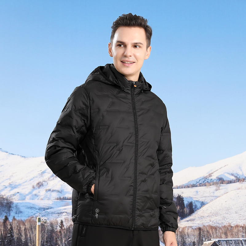 Men Down Winter Warm Hooded Thick Jacket Mens Water And Wind-Resistant Solid Coat Casual High Quality Thermal Parka Male