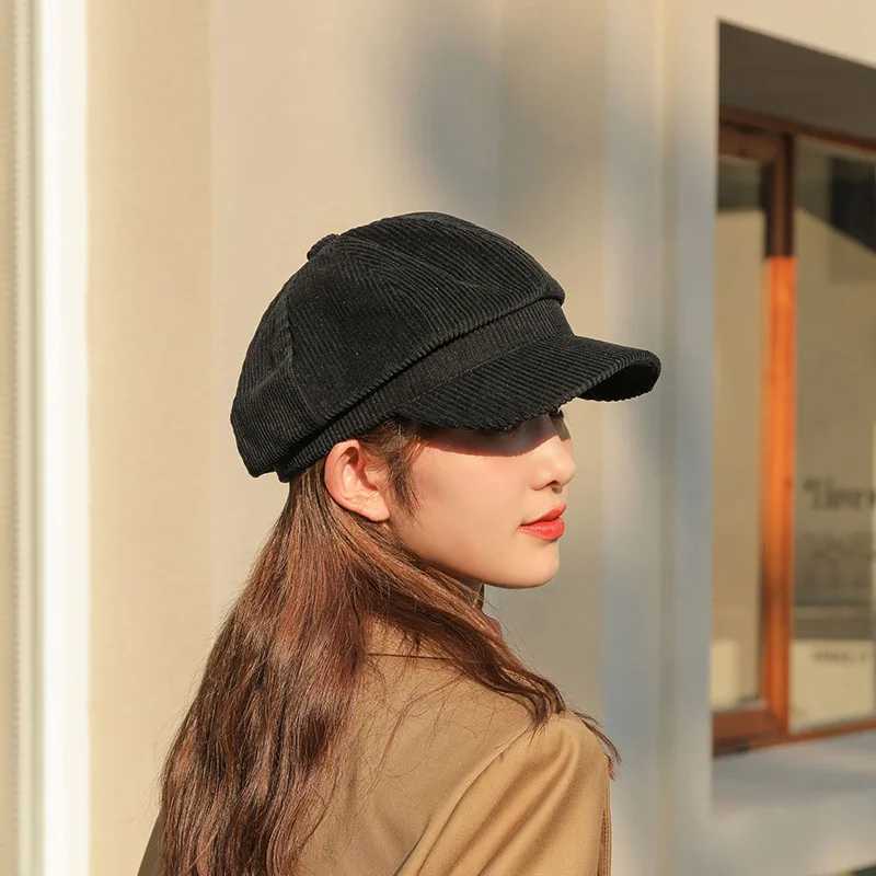 Hats for women retro Korean version of the British octagonal hat four seasons literary leisure beret cap S61X240919
